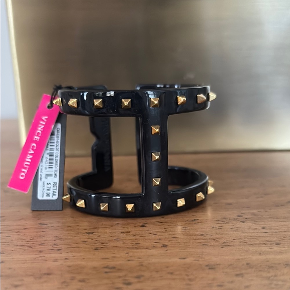 Vince Camuto Black and Gold Studded Bracelet